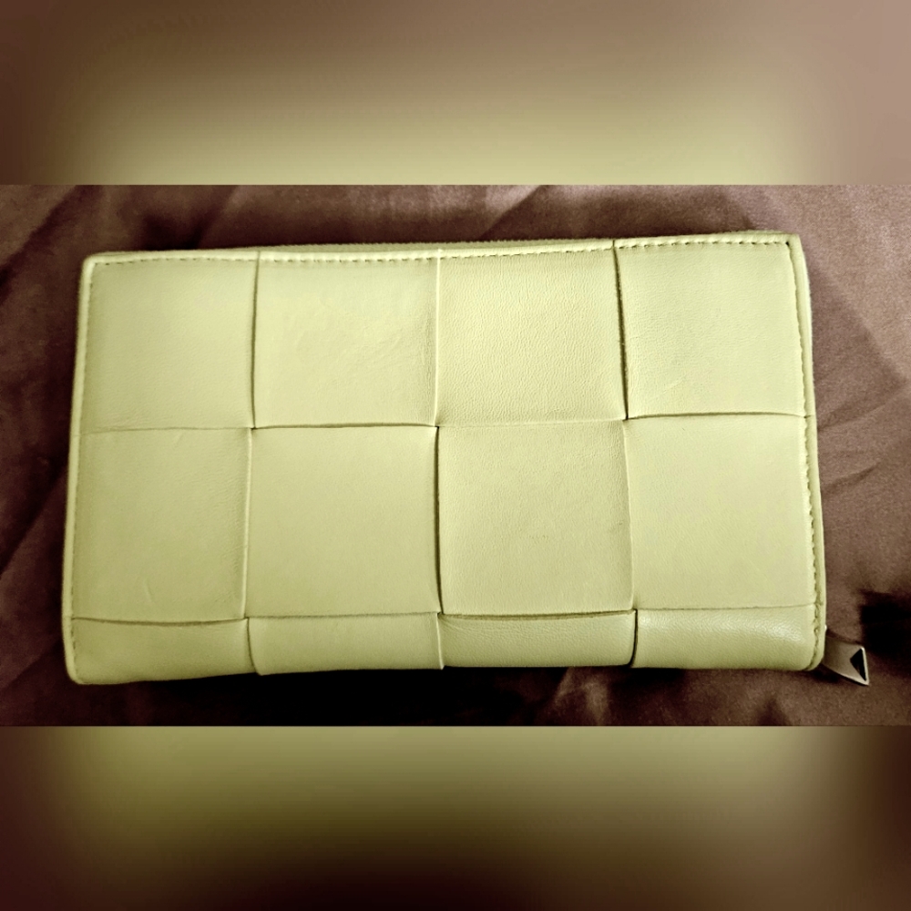 Bottega Veneta Zip Around Wallet (Yellow, Cream)